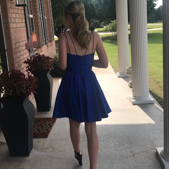 Royal blue Sherri Hill Homecoming dress - Picture 2 of 5